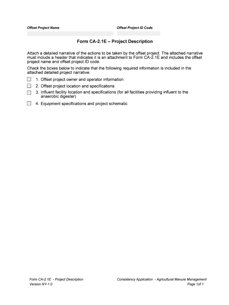 RGGI Form CA-2 1E - Project Description Regional Greenhouse Gas Initiative Eligible Offset Form - de Preview on Page 1