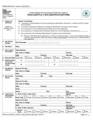 EPA Site Identification Form