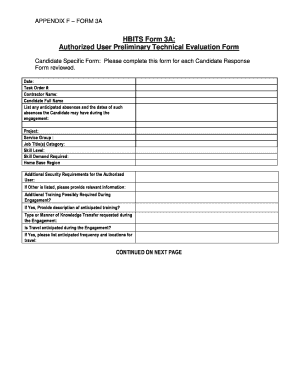 Interview form filling - hbits form 3a