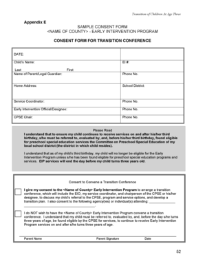 Sample Consent Form for Transition Conference - health ny