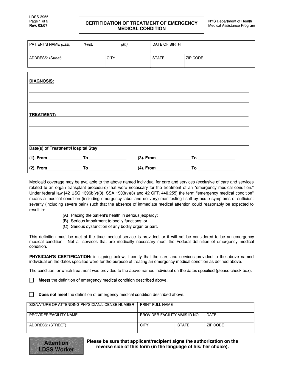 LDSS-3955 Form