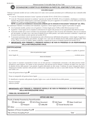New York MV-45I Identity/Residence Declaration