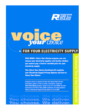 RG&E Voice Your Choice Enrollment Kit