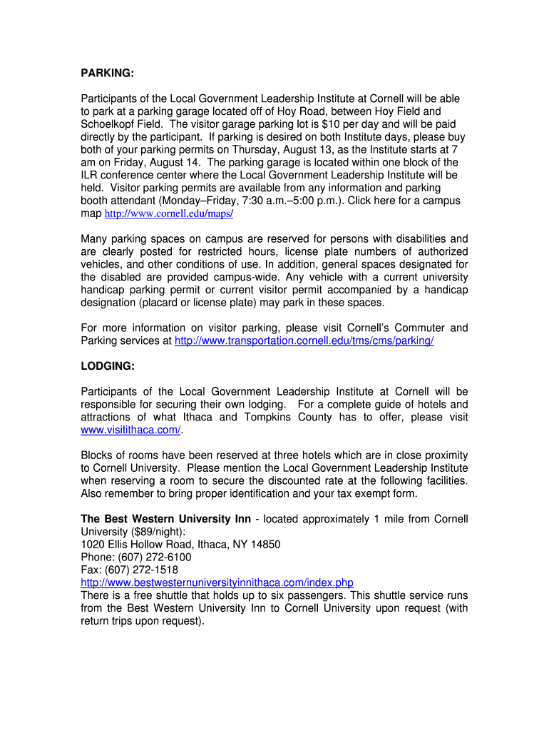 Participants of the Local Government Leadership Institute at Cornell will be able Preview on Page 1