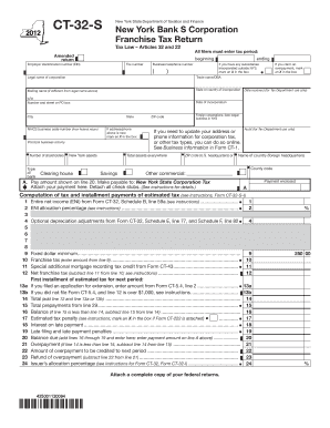 New York Bank S Corporation Franchise Tax Return