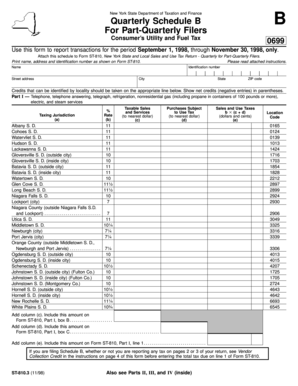 New York State Quarterly Schedule B B