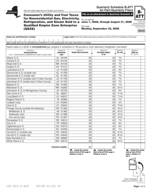 New York Quarterly Schedule B-ATT