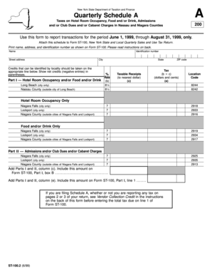 New York State Quarterly Schedule A