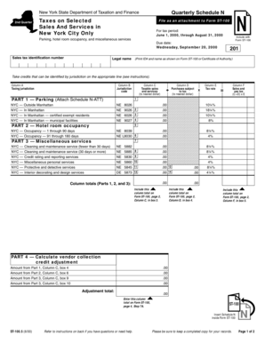 New York State Quarterly Schedule N