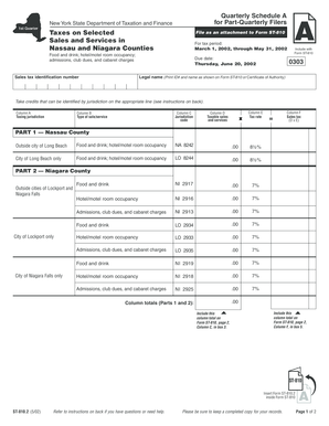 New York Quarterly Sales Tax Schedule A