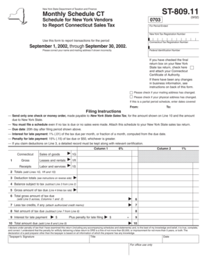 New York Connecticut Sales Tax Schedule