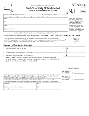 New York State ST-809.4 Form