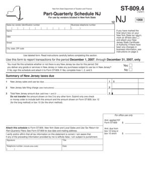 New York State ST-809.4 Form