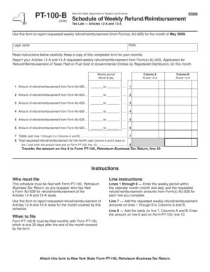 New York State PT-100-B Form