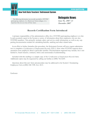 STRS New York State Teachers Retirement System The following information was recently provided to NYSTRS participating employers - nystrs