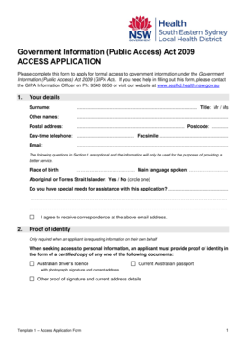 GIPA Act Access Application Form