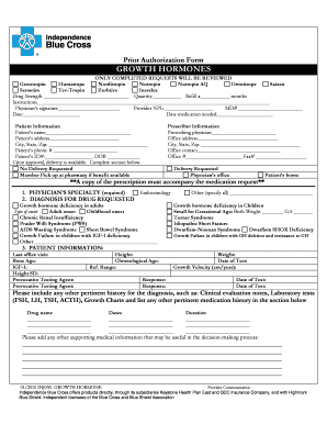 Growth Hormone Prior Authorization Form