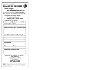 City of Surrey Change of Address Form