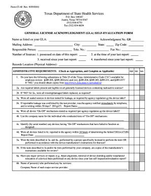 Employee identification form - ci 40w gla self form