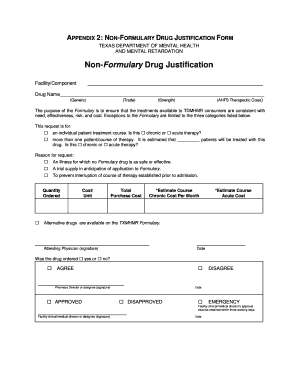 Texas Non-Formulary Drug Justification Form