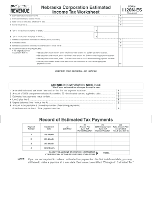 Nebraska Corporation Estimated Income Tax Payment Voucher