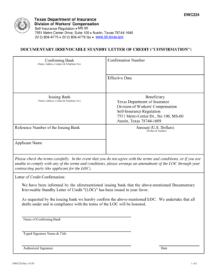 Employment letter for bank - Documentary Irrevocable Standby Letter of Credit ("Confirmation")