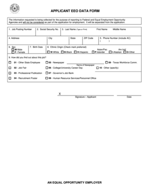 EEO Data Form