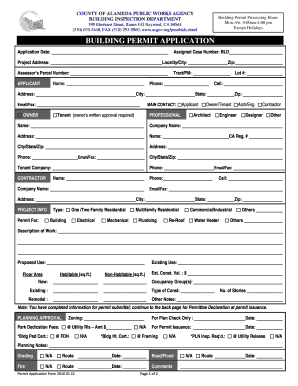 Alameda County Building Permit Application