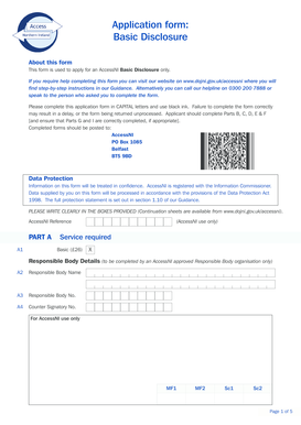Basic Disclosure Application Form
