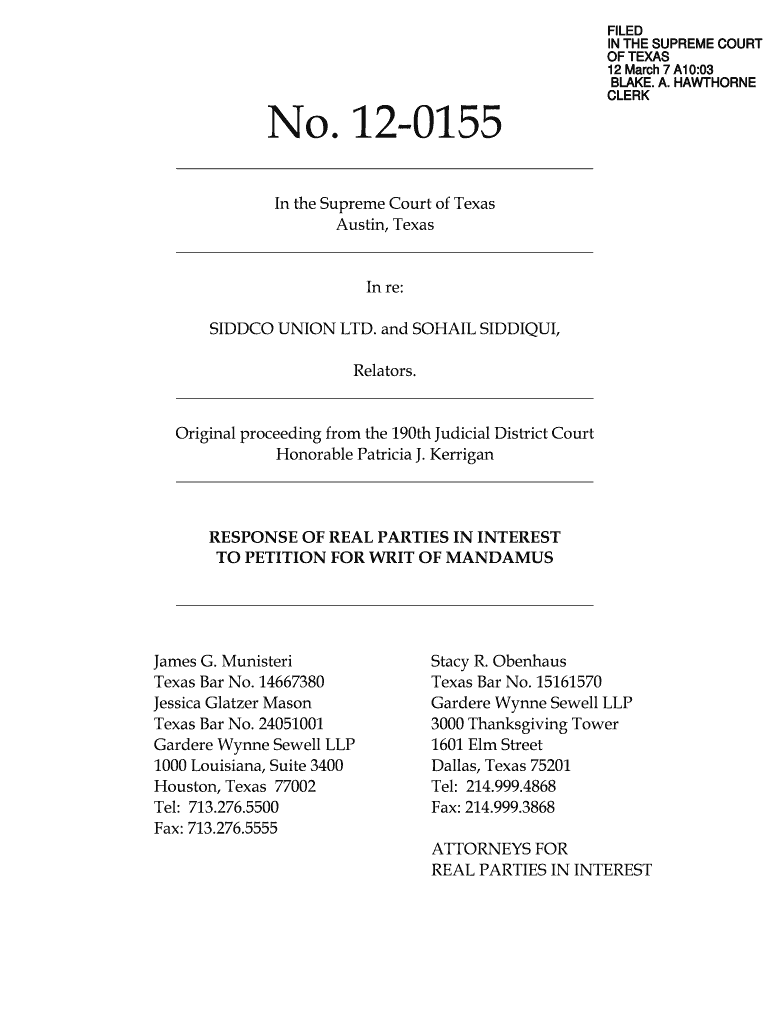 DALLAS-#2302520-v3-SIDDIQI response to petition f - supreme courts state tx Preview on Page 1