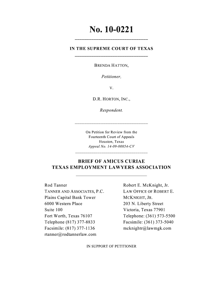 B RENDA H ATTON, - supreme courts state tx Preview on Page 1