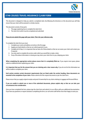 Star Cruises Travel Insurance Claim Form