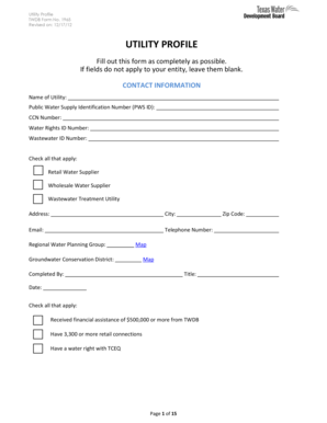 Utility Profile Form 1965