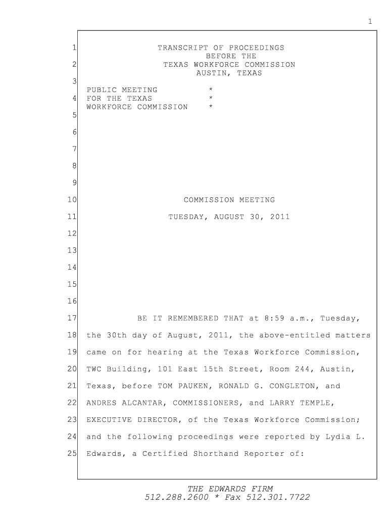 , Tuesday, 18 the 30th day of August, 2011, the above-entitled matters 19 came on for hearing at the Preview on Page 1