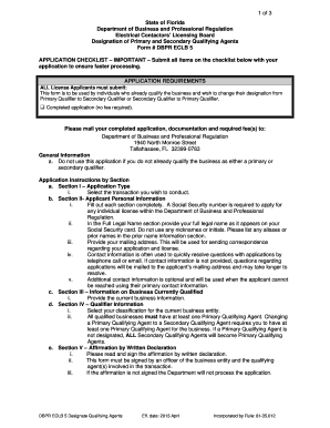 Florida Designation of Primary and Secondary Qualifying Agents