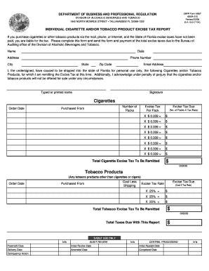 Florida Tobacco Excise Tax Report