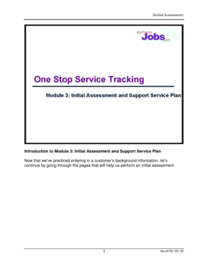 Initial Assessment and Support Service Plan - FloridaJobs.org - floridajobs