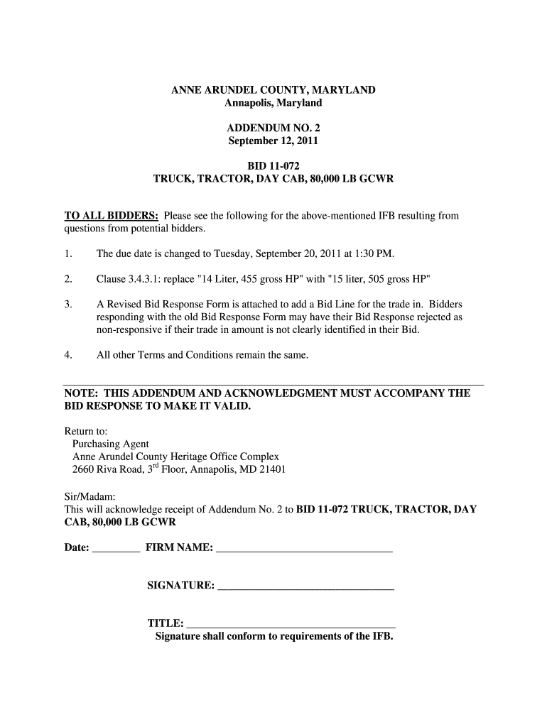 Fillable Online aacounty ANNE ARUNDEL COUNTY, MARYLAND Annapolis