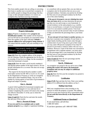 Michigan Homestead Exemption Form 2602