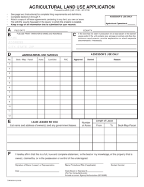 Arizona Agricultural Land Use Application