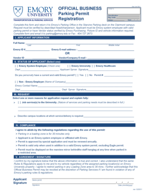 Emory University Parking Permit
