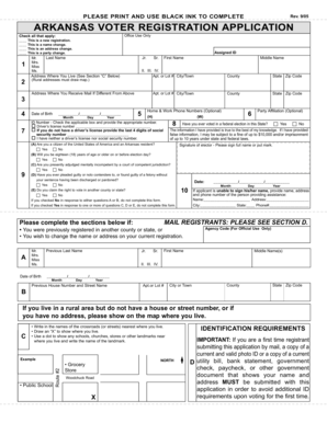 Arkansas Voter Registration Application