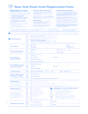 New York State Voter Registration Form - NYC Board of Elections - vote nyc ny