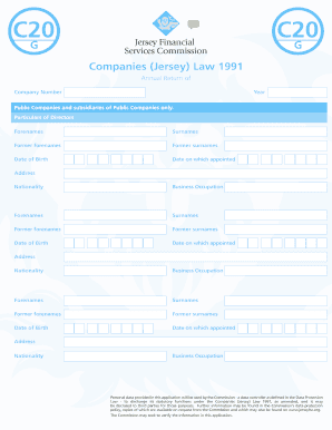Jersey Annual Return Form