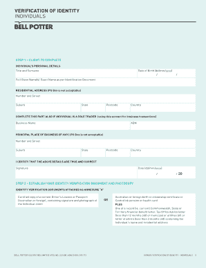 Verification of Identity - Individuals