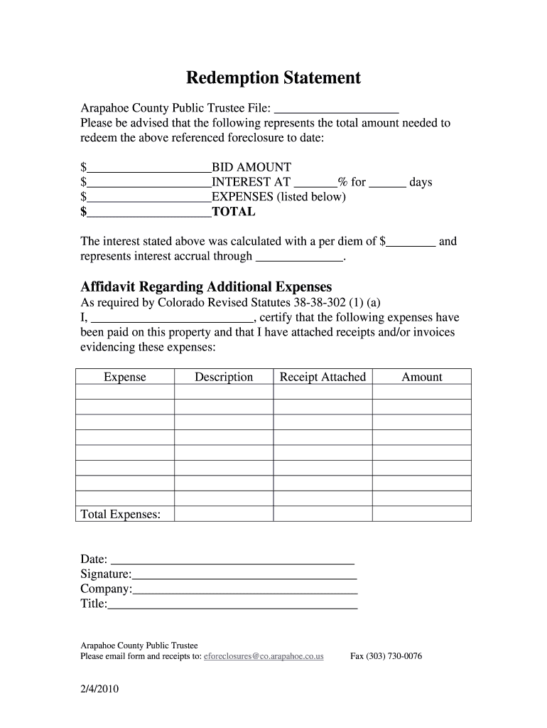 Deed of Trust Without Evidence Form - Arapahoe County - co arapahoe co Preview on Page 1