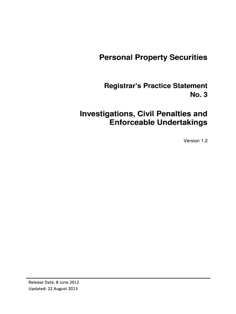 Registrar's Practice Statement No 3 Investigations, Civil Penalties Preview on Page 1
