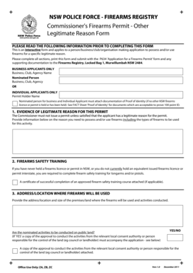 NSW Police Firearms Permit Application