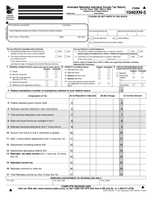 Amended Nebraska Individual Income Tax Return