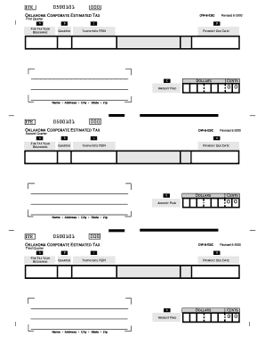 Oklahoma Corporate Estimated Tax Form OW-8-ESC